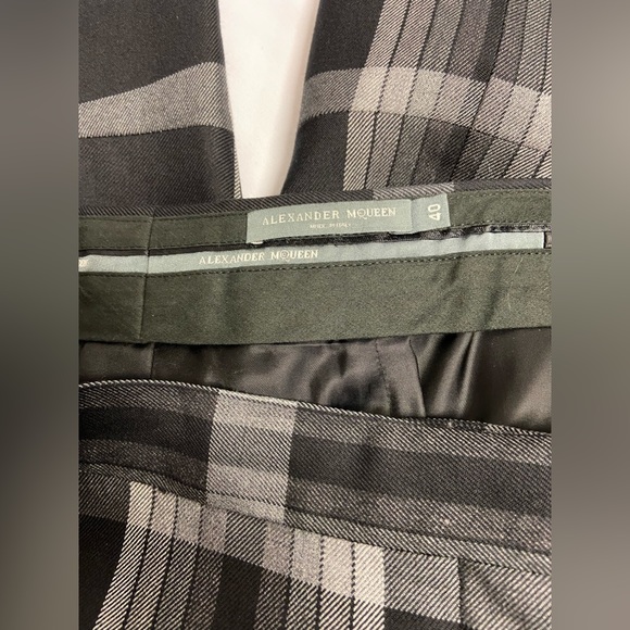 Alexander McQueen Grey Plaid Pants - Picture 4 of 5